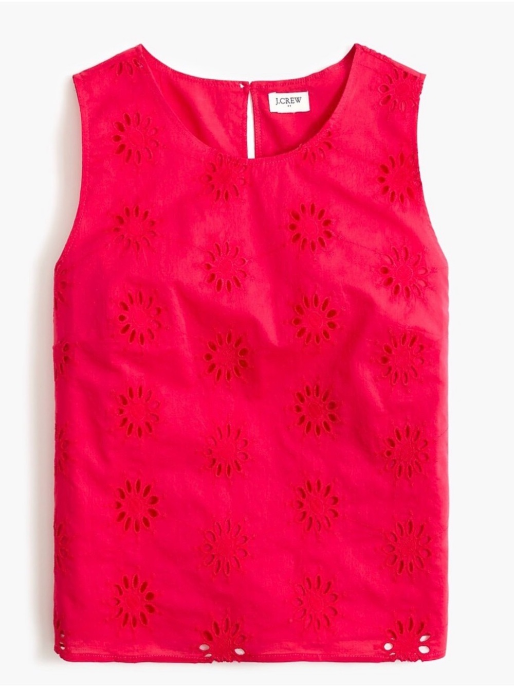 J. Crew Bright Pink Eyelet Shell Top - Size XS